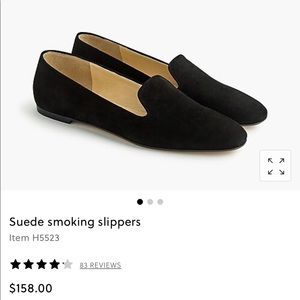 NWT JCrew Black Suede Smoking Moccasins Size 8